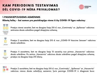 Pokyčiai nuo gruodžio 28 d.: darbuotojai turės skiepytis sustiprinančiąja doze arba testuotis