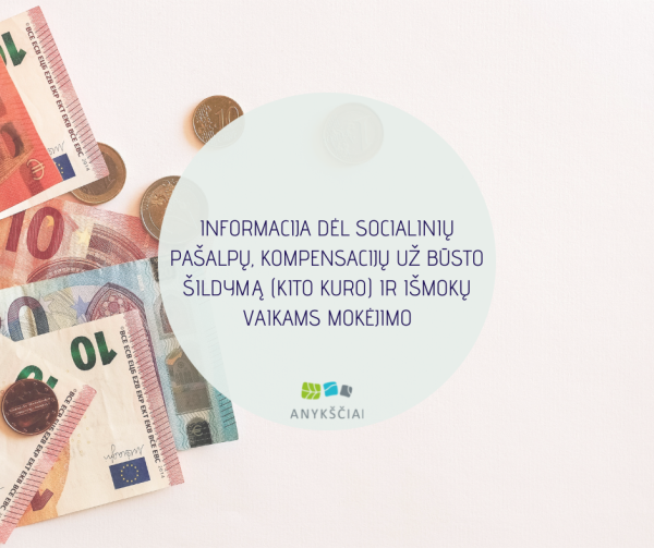 INFORMACIJA DĖL SOCIALINIŲ PAŠALPŲ, KOMPENSACIJŲ UŽ BŪSTO ŠILDYMĄ (KITO KURO ) IR IŠMOKŲ VAIKAMS...