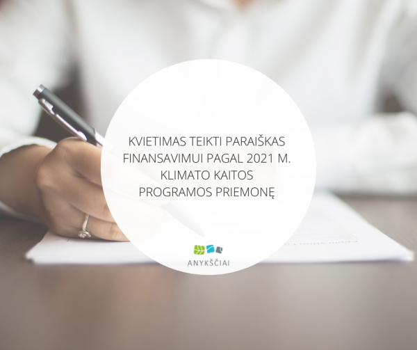 Kvietimas teikti paraiškas finansavimui pagal 2021 m. Klimato kaitos programos priemonę 