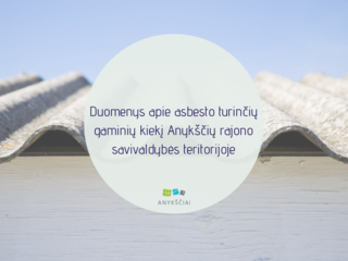 Duomenys apie asbesto turinčių gaminių kiekį Anykščių rajono savivaldybės teritorijoje