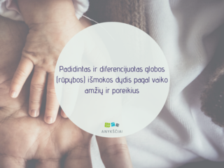 Padidintas ir diferencijuotas globos (rūpybos) išmokos dydis pagal vaiko amžių ir poreikius