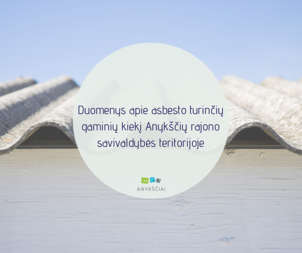 Duomenys apie asbesto turinčių gaminių kiekį Anykščių rajono savivaldybės teritorijoje