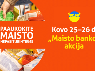Kovo 25–26 dienomis vyks pavasarinė „Maisto banko“ akcija: paaukotas maistas pasieks tiek...