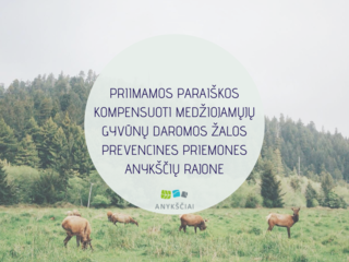 PRIIMAMOS PARAIŠKOS KOMPENSUOTI MEDŽIOJAMŲJŲ GYVŪNŲ DAROMOS ŽALOS PREVENCINES PRIEMONES ANYKŠČIŲ...