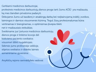 Medicinos darbuotojų dienos sveikinimas