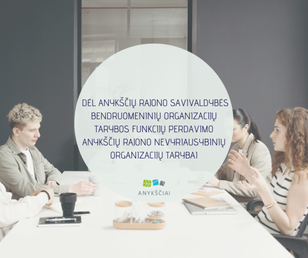 DĖL ANYKŠČIŲ RAJONO SAVIVALDYBĖS BENDRUOMENINIŲ ORGANIZACIJŲ TARYBOS FUNKCIJŲ PERDAVIMO ANYKŠČIŲ...