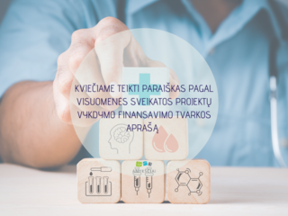 KVIEČIAME TEIKTI PARAIŠKAS PAGAL VISUOMENĖS SVEIKATOS PROJEKTŲ VYKDYMO FINANSAVIMO TVARKOS APRAŠĄ 