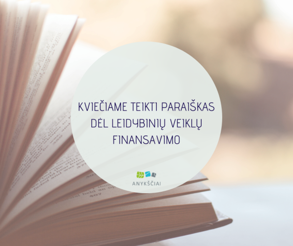 KVIEČIAME TEIKTI PARAIŠKAS DĖL LEIDYBINIŲ VEIKLŲ FINANSAVIMO