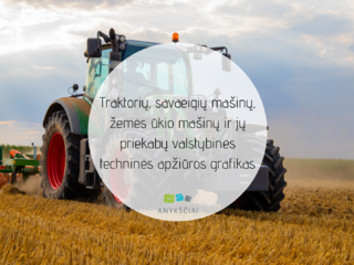 Traktorių, savaeigių mašinų, žemės ūkio mašinų ir jų priekabų valstybinės techninės apžiūros 2022...