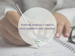Kvietimas smulkiojo ir vidutinio verslo subjektams teikti paraiškas 