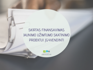 SKIRTAS FINANSAVIMAS JAUNIMO UŽIMTUMO SKATINIMO PROJEKTUI ĮGYVENDINTI