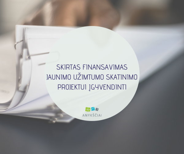 SKIRTAS FINANSAVIMAS JAUNIMO UŽIMTUMO SKATINIMO PROJEKTUI ĮGYVENDINTI