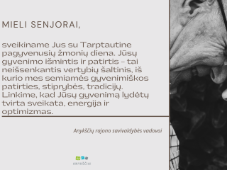 SVEIKINIMAS TARPTAUTINĖS PAGYVENUSIŲ ŽMONIŲ DIENOS PROGA