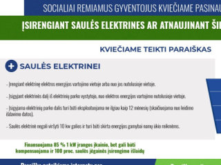 Atsinaujinančių energijos išteklių (saulės) panaudojimas nepasiturinčių fizinių asmenų elektros...
