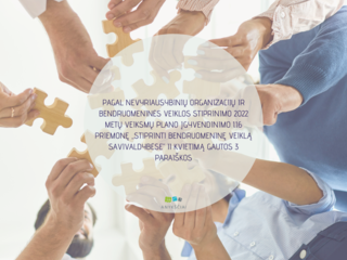 PAGAL NEVYRIAUSYBINIŲ ORGANIZACIJŲ IR BENDRUOMENINĖS VEIKLOS STIPRINIMO 2022 METŲ VEIKSMŲ PLANO...