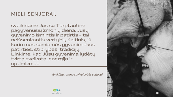 SVEIKINIMAS TARPTAUTINĖS PAGYVENUSIŲ ŽMONIŲ DIENOS PROGA