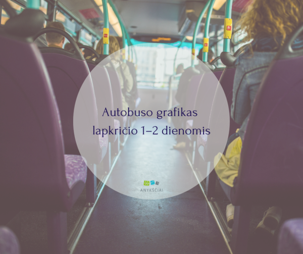 Autobuso grafikas lapkričio 1–2 dienomis