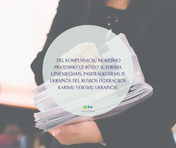 DĖL KOMPENSACIJŲ MOKĖJIMO PRATĘSIMO UŽ BŪSTO SUTEIKIMĄ UŽSIENIEČIAMS, PASITRAUKUSIEMS IŠ UKRAINOS...
