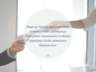 Iškart po Naujųjų bus paskelbtas kvietimas teikti pasiūlymus Valstybinio visuomenės sveikatos...