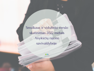 SMULKAUS IR VIDUTINIO VERSLO SKATINIMAS 2022 METAIS ANYKŠČIŲ RAJONO SAVIVALDYBĖJE 