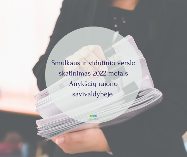 SMULKAUS IR VIDUTINIO VERSLO SKATINIMAS 2022 METAIS ANYKŠČIŲ RAJONO SAVIVALDYBĖJE 