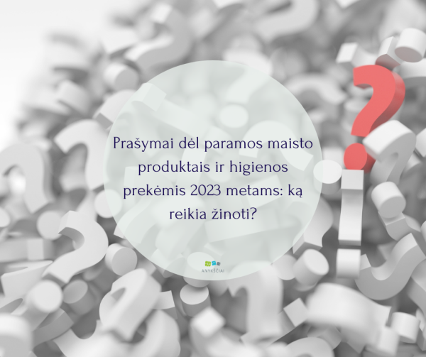 Prašymai dėl paramos maisto produktais ir higienos prekėmis 2023 metams: ką reikia žinoti?