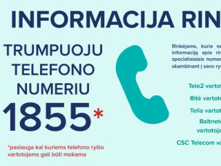 Informacija apie rinkimus – trumpuoju numeriu 1855
