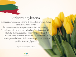 Sveikiname Lietuvos valstybės atkūrimo dienos proga!