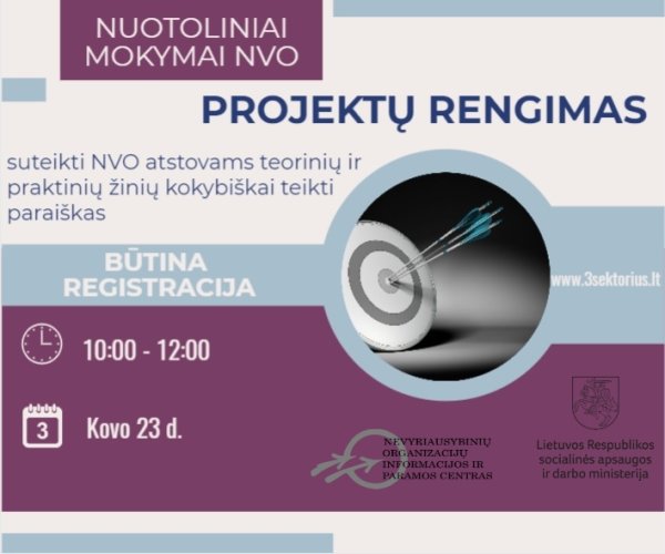 Nuotoliniai mokymai NVO „Projektų rengimas"
