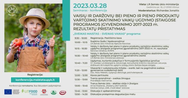 Kviečiame registruotis į nemokamą seminarą - konferenciją „Sveikas maistas - sveikas vaikas!” 