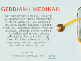 Sveikinimas medicinos darbuotojams profesinės šventės proga!