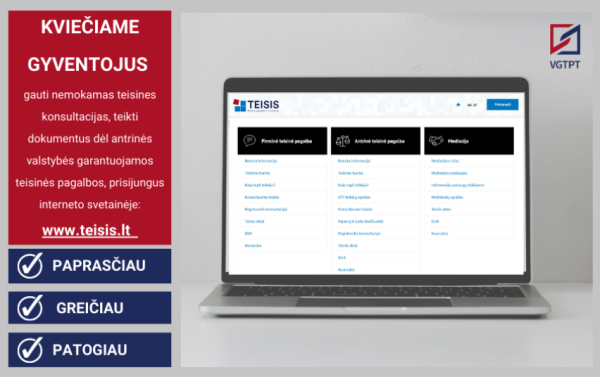 Valstybės garantuojamos teisinės pagalbos tarnyba informuoja, kad teisinių paslaugų informacinėje...
