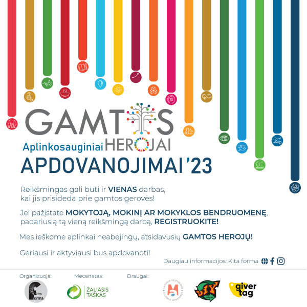 Nemokami aplinkosauginiai apdovanojimai ugdymo įstaigoms - Gamtos herojai '23