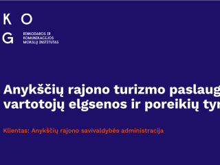 Pristatyti atlikto „Anykščių rajono turizmo paslaugų vartotojų elgsenos ir poreikių tyrimo“...