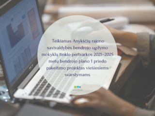  Teikiamas Anykščių rajono savivaldybės bendrojo ugdymo mokyklų tinklo pertvarkos 2021–2025 metų...
