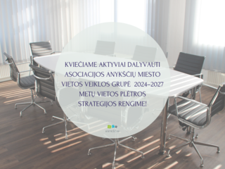 KVIEČIAME AKTYVIAI DALYVAUTI ASOCIACIJOS ANYKŠČIŲ MIESTO VIETOS VEIKLOS GRUPĖ  2024–2027 METŲ...