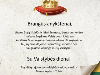 Švęskime  Liepos 6-ąją –Valstybės dieną!