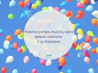 Paskirtos premijos Anykščių rajono gabiems mokiniams ir jų mokytojams