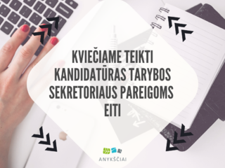 Kviečiame teikti kandidatūras Tarybos sekretoriaus pareigoms eiti