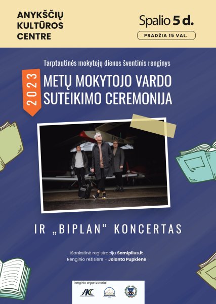 Kviečiame į renginį, skirtą paminėti Tarptautinę mokytojų dieną!
