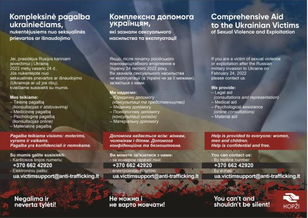 Kompleksinė pagalba seksualinės prievartos aukoms iš Ukrainos