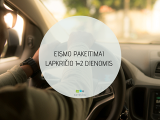 EISMO PAKEITIMAI LAPKRIČIO 1–2 DIENOMIS 