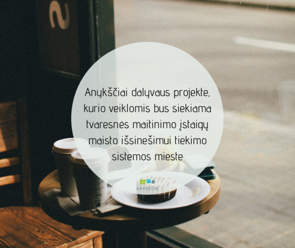Anykščiai dalyvaus projekte, kurio veiklomis bus siekiama tvaresnės maitinimo įstaigų maisto...