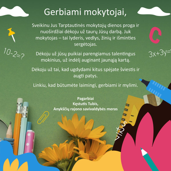 Sveikiname visus mokytojus su Tarptautine mokytojų diena!