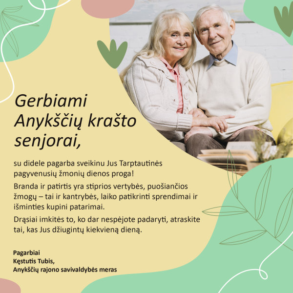 Sveikiname Tarptautinės pagyvenusių žmonių dienos proga!