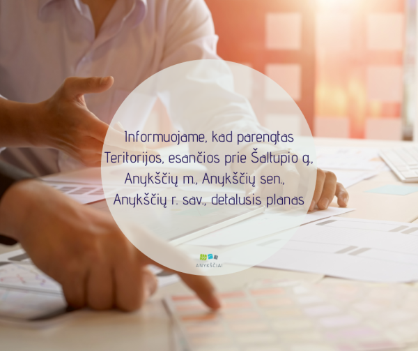 Informuojame, kad parengtas Teritorijos, esančios prie Šaltupio g., Anykščių m., Anykščių sen.,...