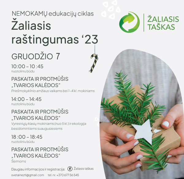 Nemokamos kalėdinės edukacijos ugdymo įstaigoms