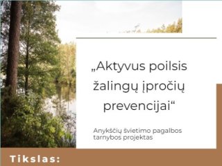 Aktyvus poilsis žalingų įpročių prevencijai         