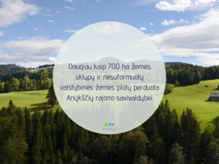 Daugiau kaip 700 ha žemės sklypų ir nesuformuotų valstybinės žemės plotų perduota Anykščių rajono...