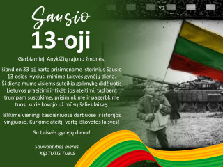 Savivaldybės mero sveikinimas Laisvės gynėjų dienos proga!